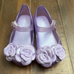 Mini Melissa Purple Flower Detail Sandals toddler girl size 9